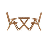 Ghana - Skládací stůl - Natural - Teak - 70*70cm _1+ Keňa 5poziční skládací židle - Teak _2