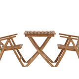 Ghana - Skládací stůl - Natural - Teak - 70*70cm _1+ Keňa 5poziční skládací židle - Teak _2