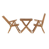 Ghana - Skládací stůl - Natural - Teak - 70*70cm _1+ Keňa 5poziční skládací židle - Teak _2