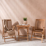 Ghana - Skládací stůl - Natural - Teak - 70*70cm _1+ Keňa 5poziční skládací židle - Teak _2