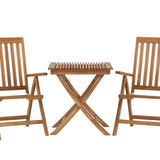 Ghana - Skládací stůl - Natural - Teak - 70*70cm _1+ Keňa 5poziční skládací židle - Teak _2