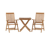 Ghana - Skládací stůl - Natural - Teak - 70*70cm _1+ Keňa 5poziční skládací židle - Teak _2