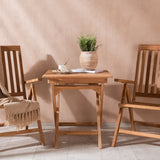 Ghana - Skládací stůl - Natural - Teak - 70*70cm _1+ Keňa 5poziční skládací židle - Teak _2