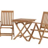 Ghana - Skládací stůl - Natural - Teak - 70*70cm _1+ Keňa 5poziční skládací židle - Teak _2