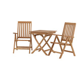 Ghana - Skládací stůl - Natural - Teak - 70*70cm _1+ Keňa 5poziční skládací židle - Teak _2