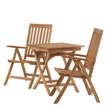 Ghana - Skládací stůl - Natural - Teak - 70*70cm _1+ Keňa 5poziční skládací židle - Teak _2