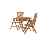 Ghana - Skládací stůl - Natural - Teak - 70*70cm _1+ Keňa 5poziční skládací židle - Teak _2