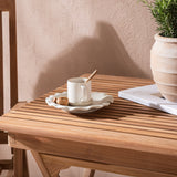 Ghana - Skládací stůl - Natural - Teak - 70*70cm _1+ Keňa 5poziční skládací židle - Teak _2