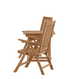Ghana - Skládací stůl - Natural - Teak - 70*70cm _1+ Keňa 5poziční skládací židle - Teak _2