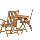 Ghana - Skládací stůl - Natural - Teak - 70*70cm _1+ Keňa 5poziční skládací židle - Teak _2