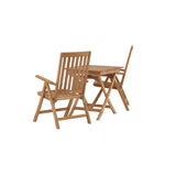 Ghana - Skládací stůl - Natural - Teak - 70*70cm _1+ Keňa 5poziční skládací židle - Teak _2