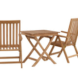 Ghana - Skládací stůl - Natural - Teak - 70*70cm _1+ Keňa 5poziční skládací židle - Teak _2