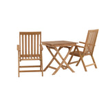 Ghana - Skládací stůl - Natural - Teak - 70*70cm _1+ Keňa 5poziční skládací židle - Teak _2