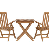 Ghana - Skládací stůl - Natural - Teak - 70*70cm _1+ Keňa 5poziční skládací židle - Teak _2