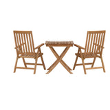 Ghana - Skládací stůl - Natural - Teak - 70*70cm _1+ Keňa 5poziční skládací židle - Teak _2