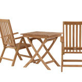 Ghana - Skládací stůl - Natural - Teak - 70*70cm _1+ Keňa 5poziční skládací židle - Teak _2