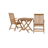 Ghana - Skládací stůl - Natural - Teak - 70*70cm _1+ Keňa 5poziční skládací židle - Teak _2