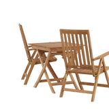 Ghana - Skládací stůl - Natural - Teak - 70*70cm _1+ Keňa 5poziční skládací židle - Teak _2