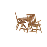 Ghana - Skládací stůl - Natural - Teak - 70*70cm _1+ Keňa 5poziční skládací židle - Teak _2