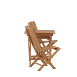 Ghana - Skládací stůl- Natural - Teak - 70*70cm _1+ Ghana - Skládací židle- Natural - Teak - _2