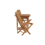 Ghana - Skládací stůl- Natural - Teak - 70*70cm _1+ Ghana - Skládací židle- Natural - Teak - _2