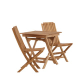 Ghana - Skládací stůl- Natural - Teak - 70*70cm _1+ Ghana - Skládací židle- Natural - Teak - _2