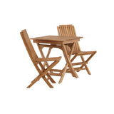 Ghana - Skládací stůl- Natural - Teak - 70*70cm _1+ Ghana - Skládací židle- Natural - Teak - _2
