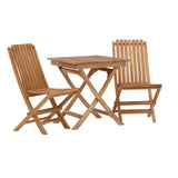 Ghana - Skládací stůl- Natural - Teak - 70*70cm _1+ Ghana - Skládací židle- Natural - Teak - _2