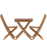 Ghana - Skládací stůl- Natural - Teak - 70*70cm _1+ Ghana - Skládací židle- Natural - Teak - _2