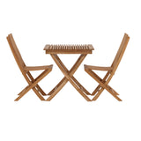 Ghana - Skládací stůl- Natural - Teak - 70*70cm _1+ Ghana - Skládací židle- Natural - Teak - _2