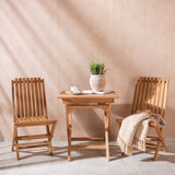 Ghana - Skládací stůl- Natural - Teak - 70*70cm _1+ Ghana - Skládací židle- Natural - Teak - _2