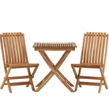Ghana - Skládací stůl- Natural - Teak - 70*70cm _1+ Ghana - Skládací židle- Natural - Teak - _2