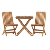 Ghana - Skládací stůl- Natural - Teak - 70*70cm _1+ Ghana - Skládací židle- Natural - Teak - _2