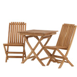 Ghana - Skládací stůl- Natural - Teak - 70*70cm _1+ Ghana - Skládací židle- Natural - Teak - _2