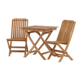 Ghana - Skládací stůl- Natural - Teak - 70*70cm _1+ Ghana - Skládací židle- Natural - Teak - _2