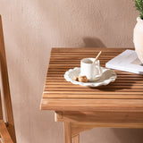 Ghana - Skládací stůl- Natural - Teak - 70*70cm _1+ Ghana - Skládací židle- Natural - Teak - _2