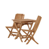 Ghana - Skládací stůl- Natural - Teak - 70*70cm _1+ Ghana - Skládací židle- Natural - Teak - _2