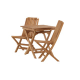 Ghana - Skládací stůl- Natural - Teak - 70*70cm _1+ Ghana - Skládací židle- Natural - Teak - _2