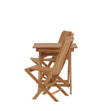 Ghana - Skládací stůl- Natural - Teak - 70*70cm _1+ Ghana - Skládací židle- Natural - Teak - _2