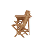 Ghana - Skládací stůl- Natural - Teak - 70*70cm _1+ Ghana - Skládací židle- Natural - Teak - _2