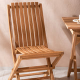 Ghana - Skládací stůl- Natural - Teak - 70*70cm _1+ Ghana - Skládací židle- Natural - Teak - _2