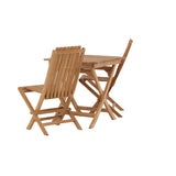 Ghana - Skládací stůl- Natural - Teak - 70*70cm _1+ Ghana - Skládací židle- Natural - Teak - _2