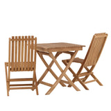 Ghana - Skládací stůl- Natural - Teak - 70*70cm _1+ Ghana - Skládací židle- Natural - Teak - _2