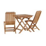 Ghana - Skládací stůl- Natural - Teak - 70*70cm _1+ Ghana - Skládací židle- Natural - Teak - _2