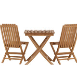 Ghana - Skládací stůl- Natural - Teak - 70*70cm _1+ Ghana - Skládací židle- Natural - Teak - _2