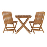 Ghana - Skládací stůl- Natural - Teak - 70*70cm _1+ Ghana - Skládací židle- Natural - Teak - _2