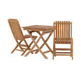 Ghana - Skládací stůl- Natural - Teak - 70*70cm _1+ Ghana - Skládací židle- Natural - Teak - _2