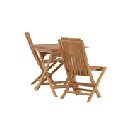 Ghana - Skládací stůl- Natural - Teak - 70*70cm _1+ Ghana - Skládací židle- Natural - Teak - _2
