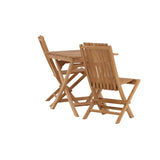Ghana - Skládací stůl- Natural - Teak - 70*70cm _1+ Ghana - Skládací židle- Natural - Teak - _2