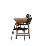 Ghana - Skládací stůl - Natural - Teak - 70*70cm _1+ Křeslo Lindos - Black Alu / Black Lano _2